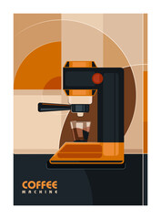 Poster design coffee machine design Bauhaus Style