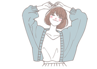 リラックスして体を揺らしている女性リラックスして体を揺らしている女性