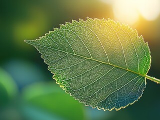Detailed close-up of a vibrant leaf