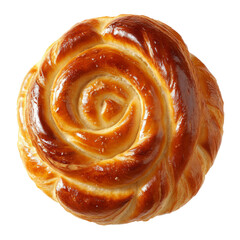 Fototapeta premium Spiral Yeast Bun On White or transparent.