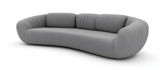 3d rendering curved gray sofa illustration 