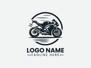 motorcycle with speed lines, Automotive racing logo