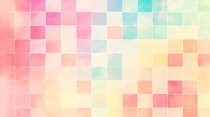 Pastel Watercolor Tile Grid Abstract Background Design