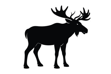 Moose silhouette vectot art illustration