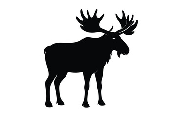 Moose silhouette vectot art illustration