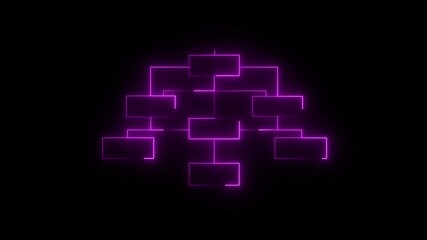 Neon Glowing Company Organization  of corporate structure chart icon black background. 4k video - Powered by Adobe