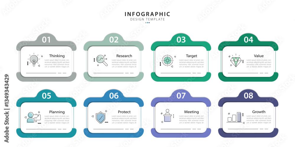 Poster timeline creator infographic template. 8 step timeline journey, calendar flat simple infographics de