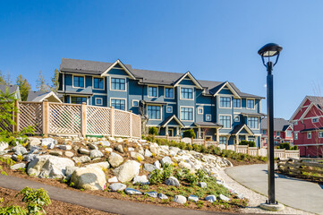Two story luxury house with beautiful summer  landscape in Vancouver, Canada, North America. Day...