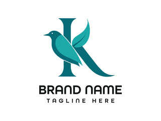  E F K letter bird logo