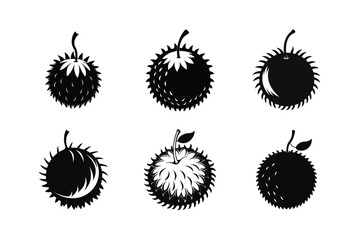 Rambutan &ndash; Nephelium lappaceum silhouette vector illustration