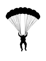 Skydiving Adventure: Parachute Silhouette in Thrilling Extreme Sports Action