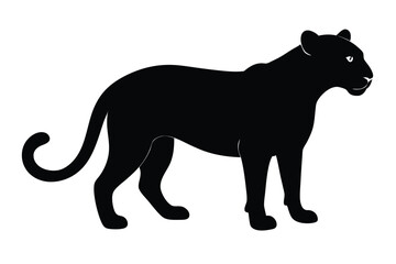 Leopard silhouette vectot art illustration