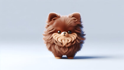 Round Fluffy Brown Dog with Big Eyes