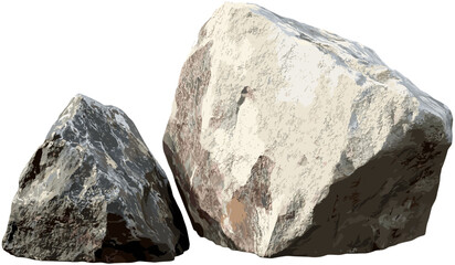 Granite stones vector, bigger isolated rocks, transparent PNG, nature stone background, large rocks, isolated stones, stone textures, rock illustrations, natural granite, granite pebbles. © aura studio