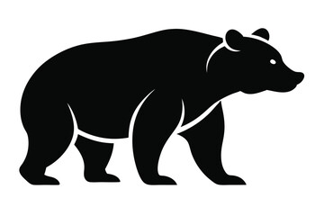Fototapeta premium Grizzly Bear silhouette vectot art illustration on whit background 