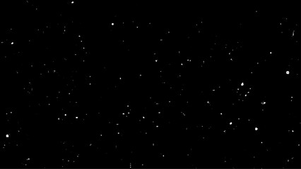 Falling snow isolated on black. Snowfall texture. Place in over picture in screen mode.