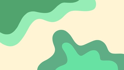 Trendy abstract background with layered green waves