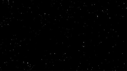 Space stars background for cosmos illustration. Falling snow isolated on black. Snowfall texture