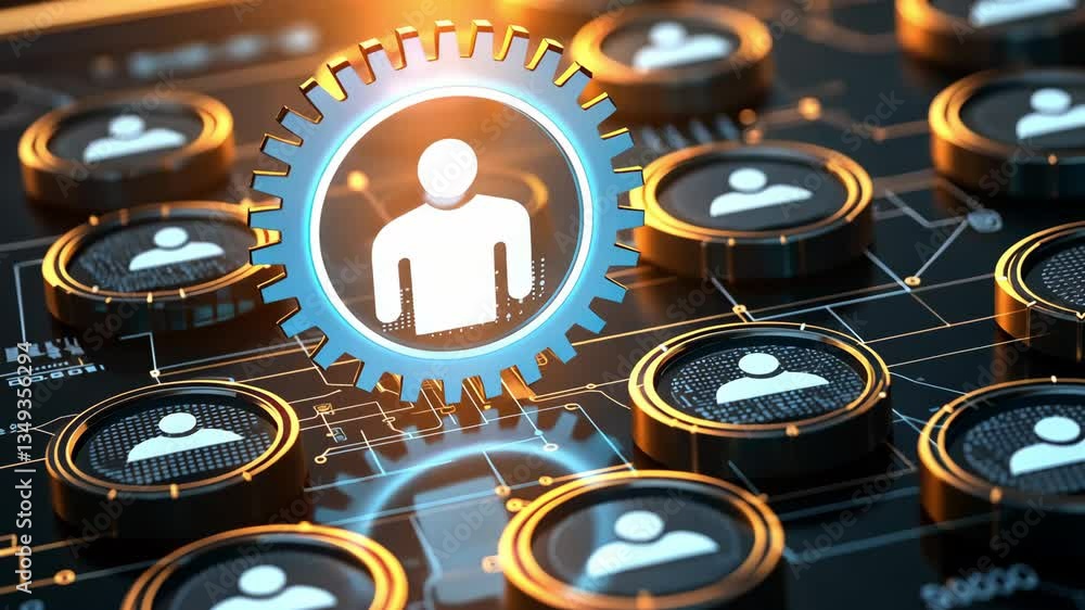 Poster digital innovation in human resources exploring gear technology, automation, and user connectivity t