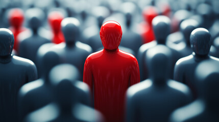 Fototapeta premium Conformity bias leads people to follow the majority, often sacrificing their own independent views, and in politics and alliances, it can shape public opinion to influence actions.
