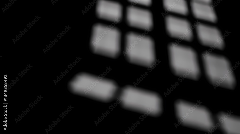 Poster shadow play: geometric light and shadow pattern on black background creating a visually stunning and