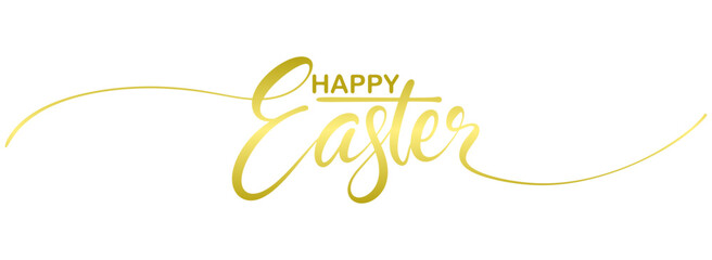 Happy easter hand lettering calligraphy isolated on white background. Vector holiday illustration element. Happy easter script calligraphy