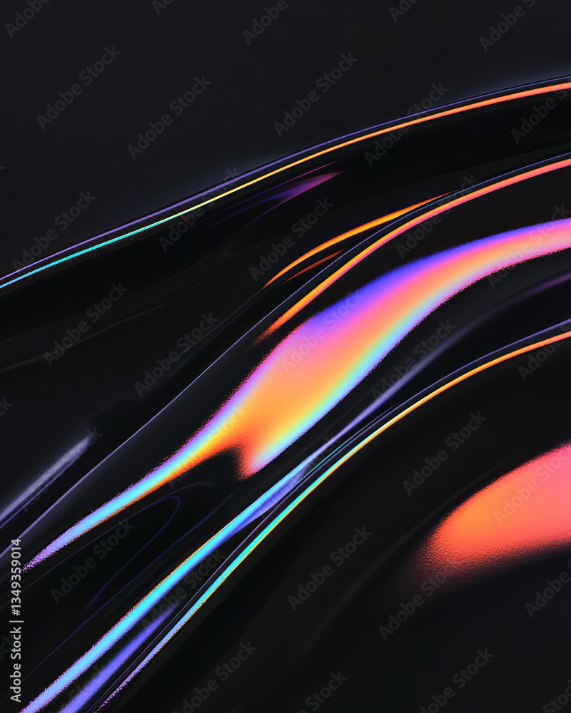 Poster a high-detail close-up of a liquid-like black glossy surface, smoothly shifting between deep