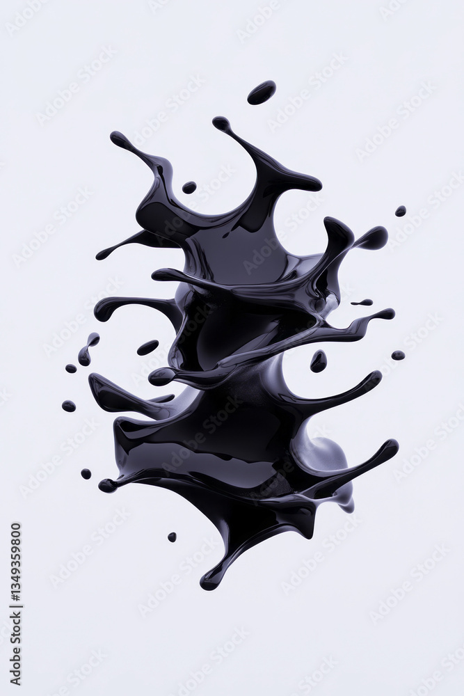 Poster a floating, fluid-like black neural structure, forming an intricate organic shape, symbolizing