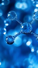 Abstract Blue Molecular Structure Detailed 3D Rendering
