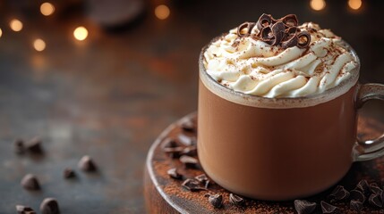Warm Chocolate Drink with Whipped Cream