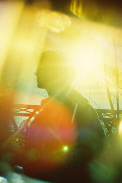 silhouette, sun rays and sun