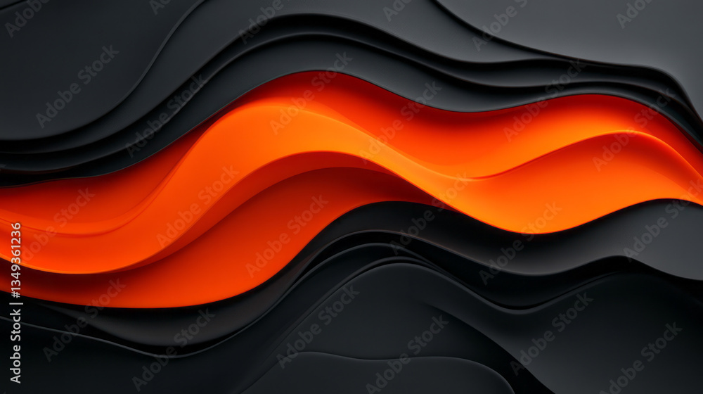 Poster a high-detail 3d render of smooth liquid-like curves, merging together into a single harmonious,
