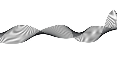 Wave lines smooth flowing dynamic isolated on white background. Technology, digital, communication, science, music concept vector background illustration.