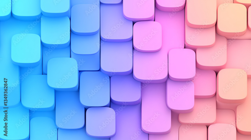 Aufkleber a mesmerizing isometric 3d pattern of interlocking discs and cylinders, shifting smoothly between