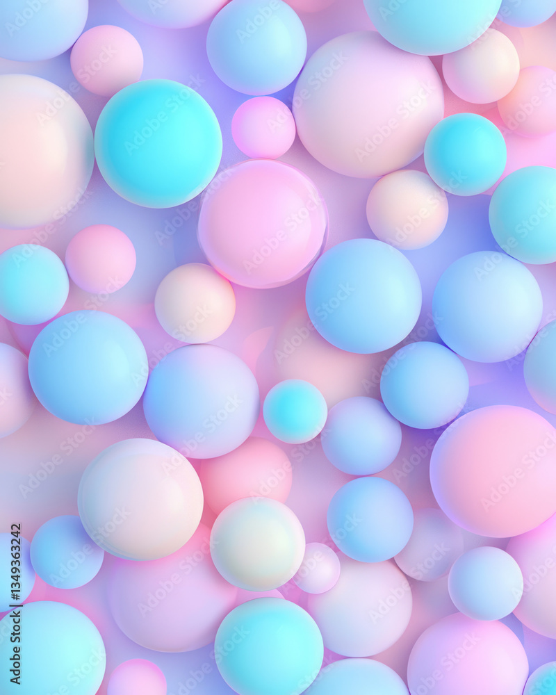 Poster a mesmerizing 3d composition featuring floating pink and blue gradient cylinders arranged in a