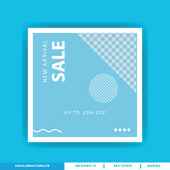 Fototapeta premium Light Blue Sale Social Media Template