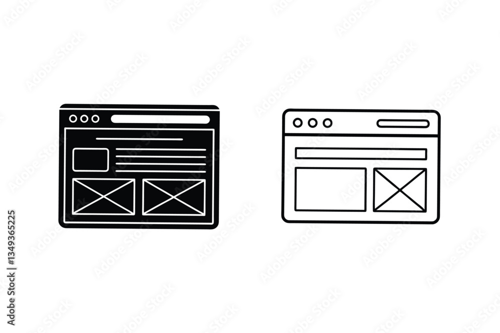 Poster webpage design layouts wireframes, mockups, ui, ux, interface