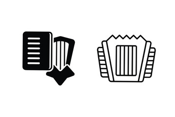 Accordion Music Sheet Icon Digital Download and Physical Instrument