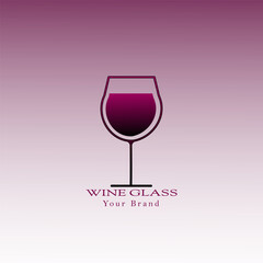 wine glass logo design template