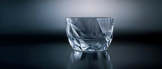 Modern,faceted drinking glass