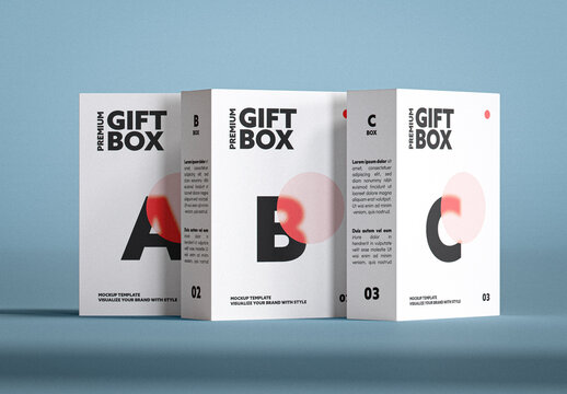 Set of Three Boxes Mockup