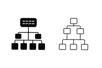 Network Hierarchy Chart Organization Structure Diagram Icons