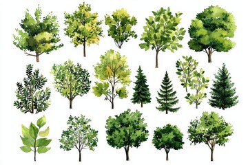 Vibrant Top-Down View of Trees and Bushes