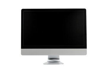 Fototapeta premium Sleek computer monitor with black screen for digital work