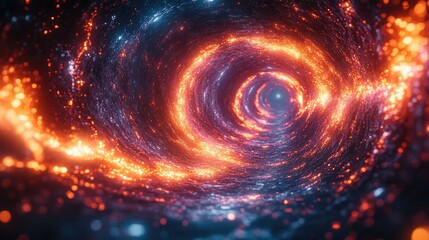 Fototapeta premium Abstract swirling tunnel of glowing particles
