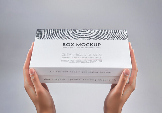 Two Part Box In Hands Mockup