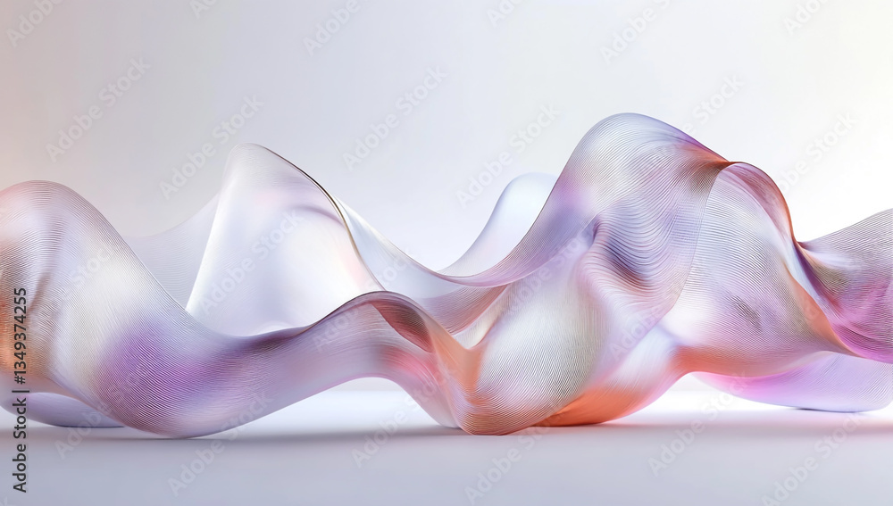 Poster holographic iridescent waves background with a wavy shape for a modern design poster or banner with 