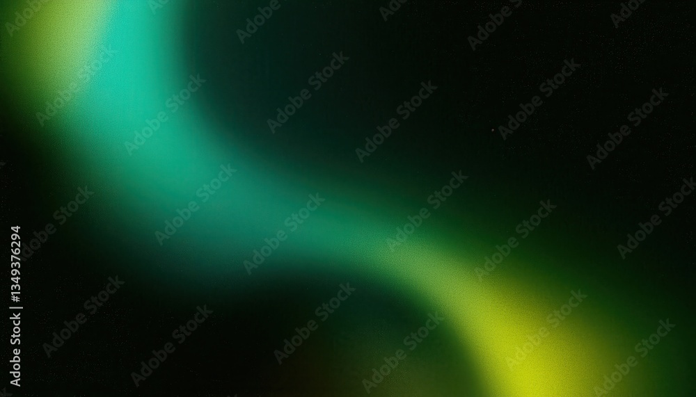 Poster abstract blurred green and yellow light streaks on dark background, soft gradient texture, perfect for background and design

