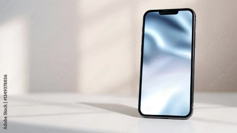 Aufkleber smartphone with an animated abstract background displayed on its screen
