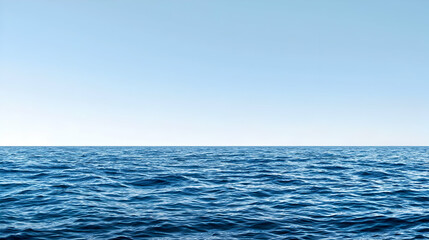 Fototapeta premium Vast Ocean Horizon Under Clear Blue Sky